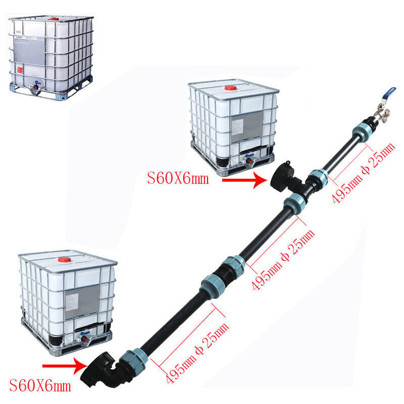 thumbnail image 3 of IBC connection kit S60 x 6 IBC for 3 IBC tanks side by side / rain tank with 3/4" garden tap., 3 of 4