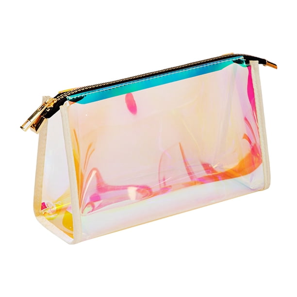 Bolsa de Artículos de Aseo para las Mujeres, Bolsa Cosmética Transparente de Pvc con Cremallera Bolsa de Viaje Transparente, Bolsas de Maquillaje Portátiles de 8.26x5.11In para las Mujeres Manija Corr