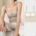 thumbnail image 4 of LYMAYTER F Female Tank Tops for Women Summer Fall Solid Color Cami Tops Spaghetti Strap Leisure Camisole, 4 of 8