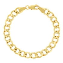 Nuragold 10K Real Yellow Gold Cuban Curb Link Chain Bracelet 7"-9" (2mm-7.5mm) Italian Jewelry for Men & Women