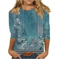 thumbnail image 5 of 3/4 Sleeve Shirts for Women Dressy Casual Womens Summer T Shirts Packs Womens T Shirts Prime Womens Plus Size Printed Tees my items ordered, 5 of 5