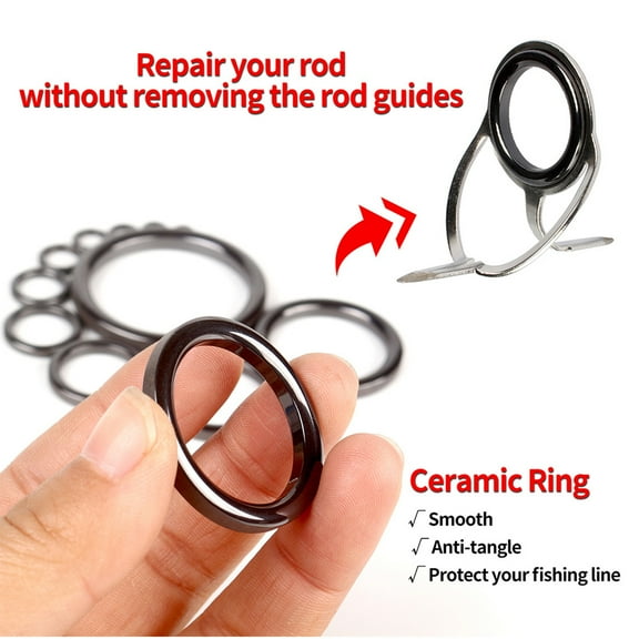 Fishing Rod Guide Repair Kit Ceramic Guide Rings Fishing Rod Repair Kit