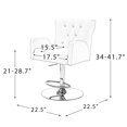 thumbnail image 6 of Swivel Bar Stools with Backs and Arms, Adjustable Bar Stool with Wheels, Counter Height Chairs for Living Room, Velvet Accent Bar Chairs Kitchen Island Stools, with Wood Frame and Metal Base, Teal, 6 of 7