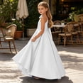 thumbnail image 5 of Cheytotty Kids Party Dress, Bow Sleeveless Summer, Solid Color Fashion White 3 Years, 5 of 6