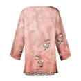 thumbnail image 5 of ZKIRBJV Lightweight Spring Kimonos 3/4 Sleeve Light Weight Cardigan Women Open Front Shrug Cardigan Ethnic Floral Print Dressy Draped Spring Cardigans Pink 3XL, 5 of 6