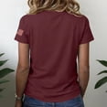 thumbnail image 5 of NMMUED 250 Years America Anniversary Flag Shirt Women 4th of July Shirts Patriotic Independence Day Short Sleeve Outfit Wine XL, 5 of 6