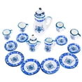 thumbnail image 2 of Juego de té en miniatura para niñas, juego de té, muebles para casa de muñecas, 15 piezas, tazas de porcelana a escala 1:12, vajilla con flores, teteras decorativas para cocina, 2 of 5