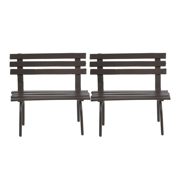 2pcs Mini Park Bench for Doll House Decoration Small Garden Furniture Micro Landscape Model