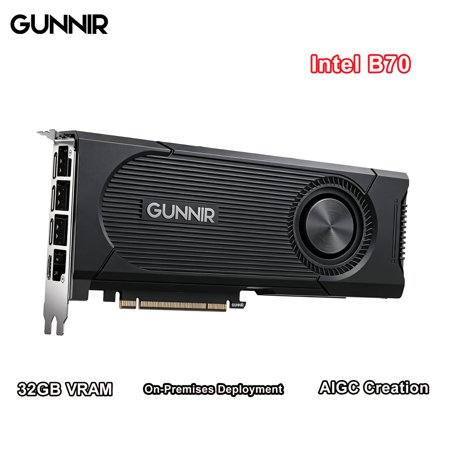 GUNNIR Intel Arc Pro B70 TF Dual-Slot Professional Graphics Card, 32GB GDDR6, PCIe 5.0 x16, 230W, AI-Accelerated GPU for Workstation Rendering