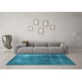 thumbnail image 3 of Ahgly Company Indoor Square Oriental Light Blue Industrial Area Rugs, 5' Square, 3 of 4