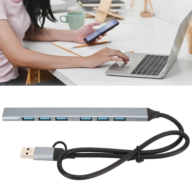 Computer Docking Station, Plug And Play Fast Heat Dissipation Aluminum Alloy USB 3.0 Splitter For Electronic Equipment