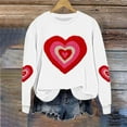 thumbnail image 2 of Felirenzacia Big and Tall Women’s Valentine Pullover Sweet Heart Design Cozy Casual Everyday Top, White,XL, 2 of 5