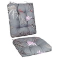 thumbnail image 6 of Outdoor Waterproof Rocking Chair Cushion Upper and Lower Rocking Chair Seat Cushion Set with Non-Slip Ties for Indoor Outdoor Grey Pink Flower, 6 of 9