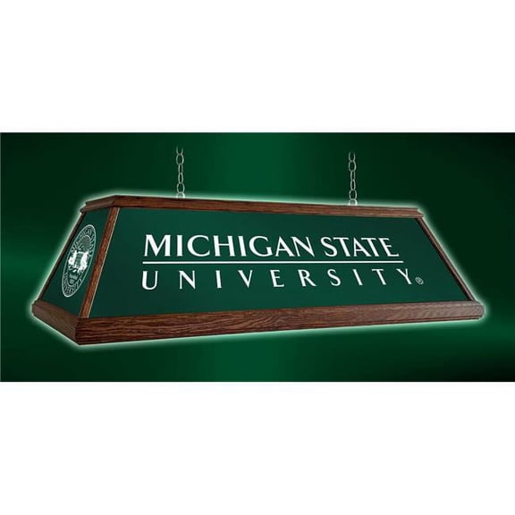 Grimm Industries MS-330-01 49 in. Premium Deluxe Wood Pool Table Light MS Institution Logos, Green & White