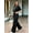 Black, variant on Two Pieces Summer Women's Fashion Solid-Color Casual Set: Short-Sleeve Top With Lapel And Pockets, High-Waisted Straight-Leg Pants Elegant