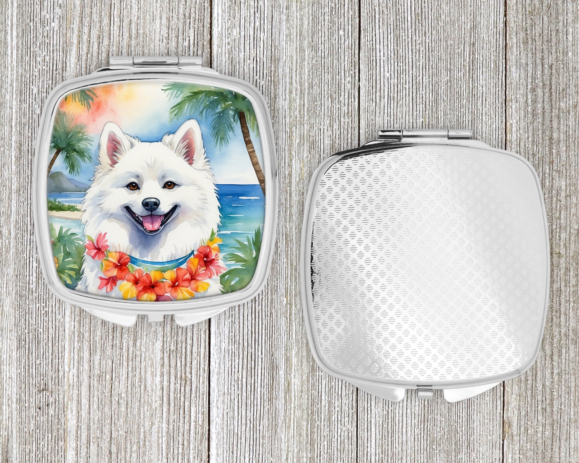 American Eskimo Luau Compact Mirror 2.75 in x 3 in