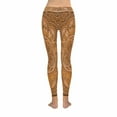 thumbnail image 4 of SUNENAT Retro Mandala Style Floral Circle Wood Art Stretchy Capri Leggings Skinny Yoga Sports Pants XXXL, 4 of 4