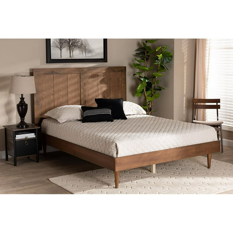 Baxton Studio Nicola Mid-Century Modern Transitional Ash Walnut Finished Wood Full Size Platform Bed Baxton Studio Nicola Mid-Century Modern Transitional Ash Walnut Finished Wood Full Size Platform Bed