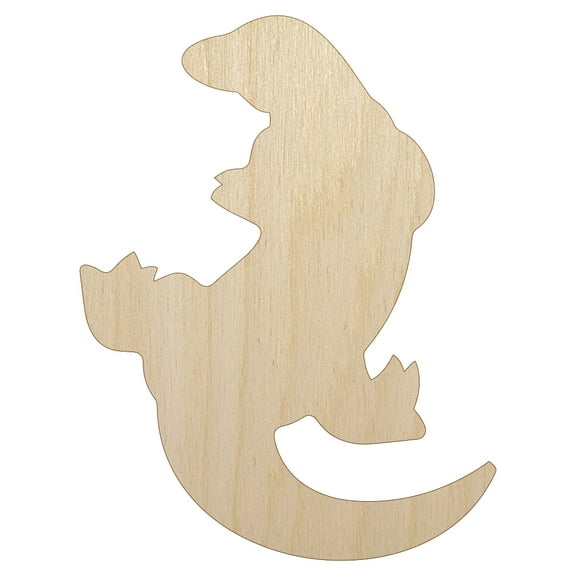 Komodo Dragon Solid Wood Shape Unfinished Piece Cutout Craft DIY Projects - 6.25 Inch Size - 1/8 Inch Thick
