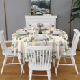 thumbnail image 2 of Pioneer Flower Floral Print Pattern Round Tablecloth 60"x60",Wrinkle Wipeable Table Cloth for Kitchen Dining Room Picnic Patio Party, 2 of 6
