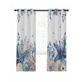 thumbnail image 7 of Blue Starfish Coastal Blackout Curtains for Bedroom, Eucalyptus Summer Nautical Shell Ocean Thermal Insulated Kitchen Drapes with Grommets, Light Blocking Window Treatment, 2 Panels 52" x 84", 7 of 7
