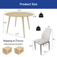 thumbnail image 2 of Round Dining Table Set, Modern Kitchen Table for 4-6 Person, Steel Legs (1 Table 4 Chairs), 2 of 5