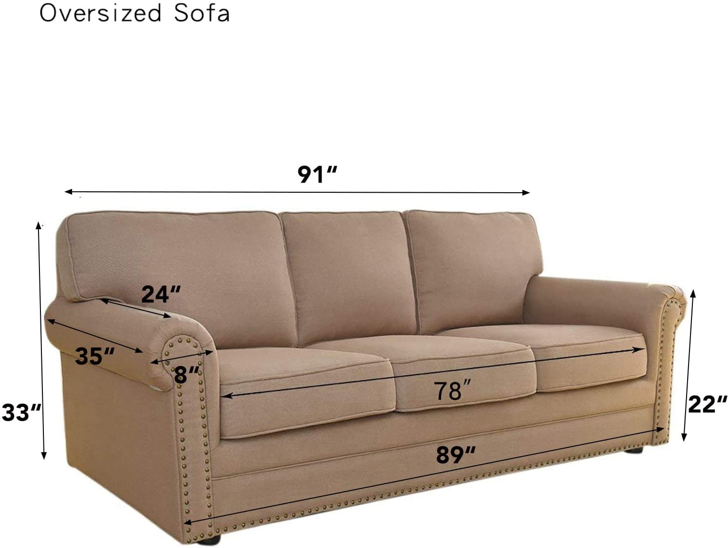 Wehilion Stretch Oversized Sofa Slipcover 1-Piece Sofa Cover Furniture Protector Couch Soft with Elastic Bottom for Kids, Polyester Spandex Jacquard Fabric Small Checks Christmas Red