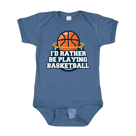

Inktastic I d Rather Be Playing Basketball Gift Baby Boy or Baby Girl Bodysuit