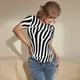 thumbnail image 3 of Balery Zebra Body de cuello redondo de manga corta para mujer Tops de manga corta Tops básicos-Large, 3 of 7