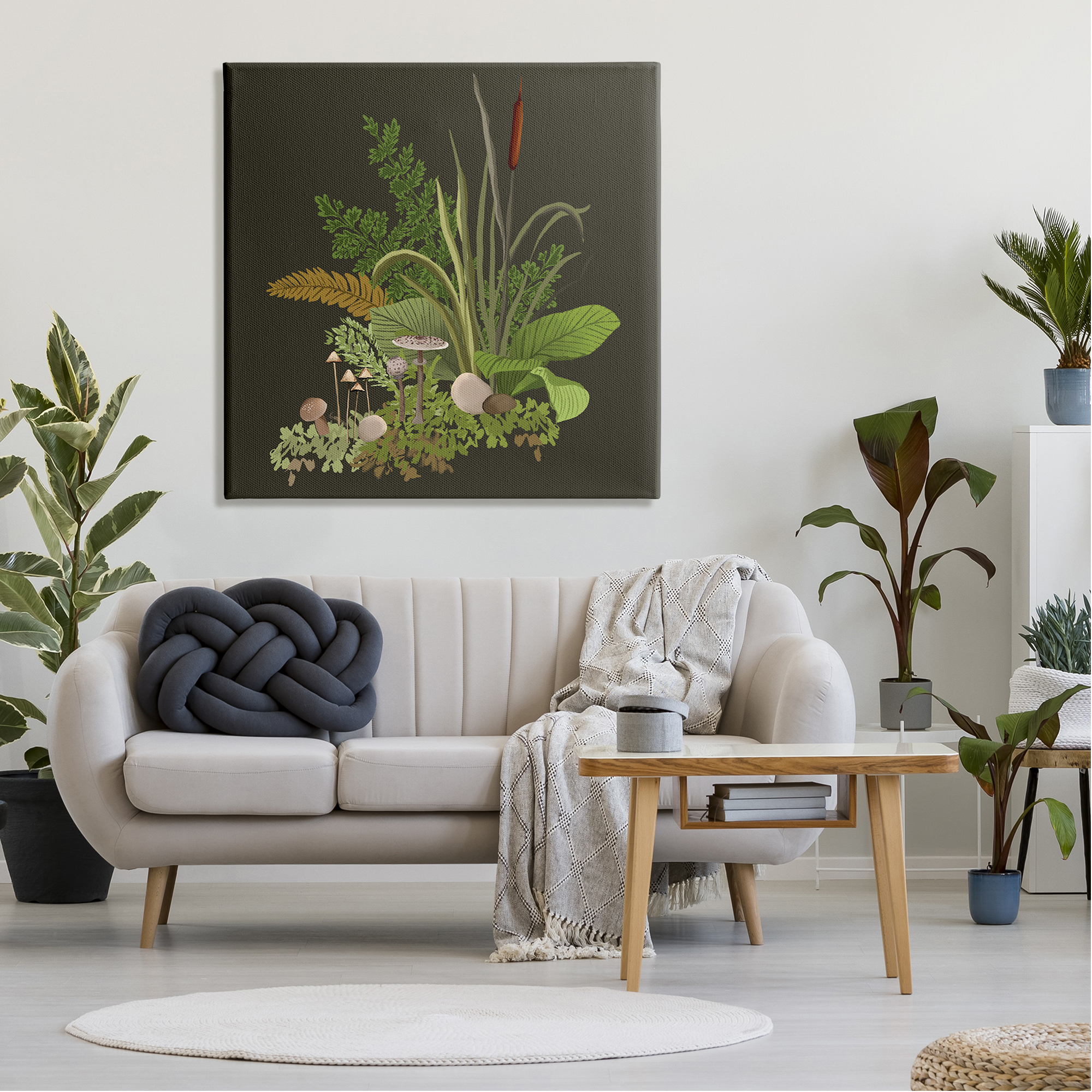 Stupell Industries Forest Botanicals Plants Ferns Mushrooms Sprouting Graphic Art Gallery Wrapped Canvas Print Wall Art, Design by House of Rose