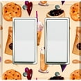 thumbnail image 1 of Metal Light Switch Wall Plate Outlet Cover (Coffee Mocha Espresso Grounds Cookie Sugar Treats Love Caramel Shake - Double Rocker), 1 of 2