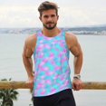 thumbnail image 6 of Lsque Purple Dragon Scales Pattern Mens Tank Tops Muscle Athletic Quick Dry Sleeveless Workout Fitness T Shirts Beach Tank Top, Loose-fit Sleeveless Shirt for Men-Large, 6 of 7