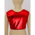 thumbnail image 4 of Haitryli Kids Girls Fashion Hip Hop Dance Outfits Costume Shiny Metallic Sleeveless Crop Top with Pants Red 7-8, 4 of 6