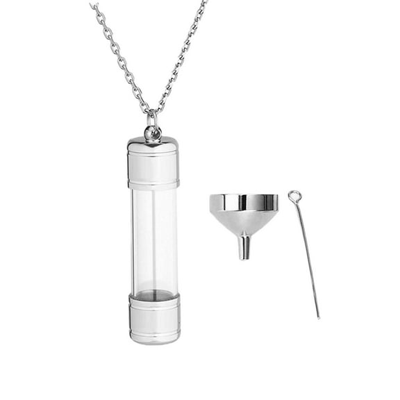 Urn Necklace Stainless Steel Openable Container Tube Cylinder Sealed Urns Locket