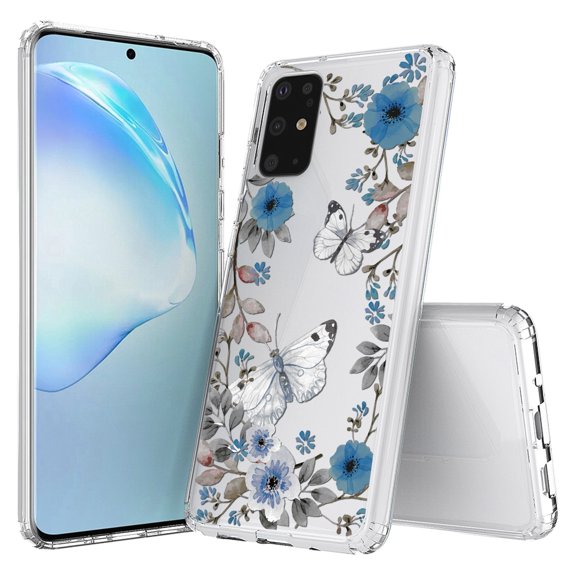 Aquaflex Transparent Clear Flexible Shock Absorbing Phone Case Cover Suitable for Samsung Galaxy S20  6.7" - Butterfly Yard