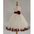 thumbnail image 3 of Ekidsbridal Satin Ivory Burgundy Tulle Rose Petal Flower Girl Dress Christmas Party Bridesmaid Holiday Wedding Pageant Birthday 302T S, 3 of 3