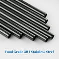 thumbnail image 5 of Tomorotec 8-Pack Stainless Steel Straws Compatible with Stanley Tumbler 40oz, 12" Metal Straws with Brush, Reusable Drinking Straws for Smoothies, Milkshakes, Dishwasher Safe and BPA-Free (Black), 5 of 8