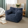 thumbnail image 4 of Pamapic Blue Bean Bag Chair with Corduroy Cover and Armrests, Lazy Sofa for Living Room, 4 of 7