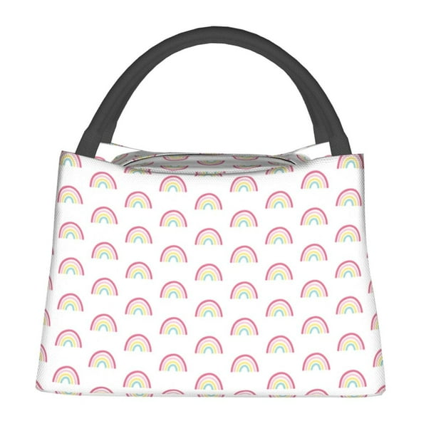 Easygdp Rainbow Bolsa de Almuerzo Insulada Reutilizable, Bolsa de Mano y Bandolera para Oficina, Trabajo, Viajes