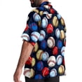 thumbnail image 3 of Baseball Men's Short Sleeve Button Down Hawaiian Shirts for Summer Beach Casual Printed Style, 3 of 6