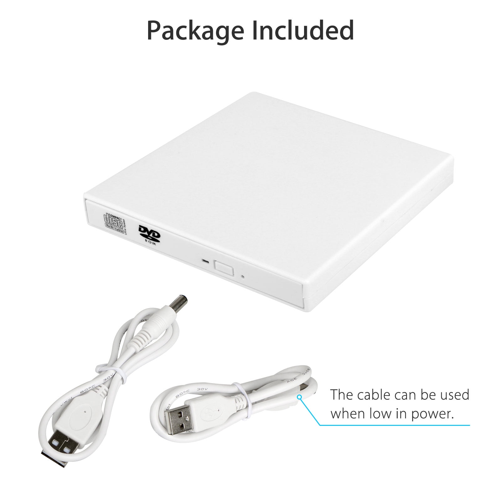 USB 2.0 External CD//DVD Drive for Acer travelmate 2480wxmi