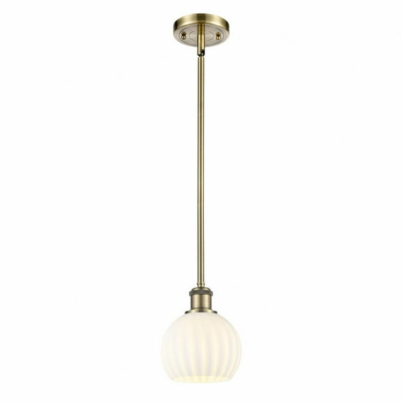 Innovations Lighting - White Venetian - 1 Light Stem Hung Mini Pendant In Modern