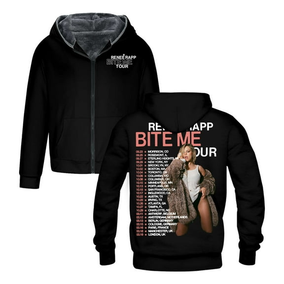 Reneé Rapp Bite Me Tour 2025 Zipper Hoodie Long Sleeve Streetwear Men Women Jacket Parkas Winter Coat