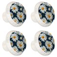 thumbnail image 2 of 4 Pcs Round White Knobs for Kitchen Cabinet Cupboard Dresser Bookcase Daisy Drawer Pulls Handles Home Decor, 2 of 8