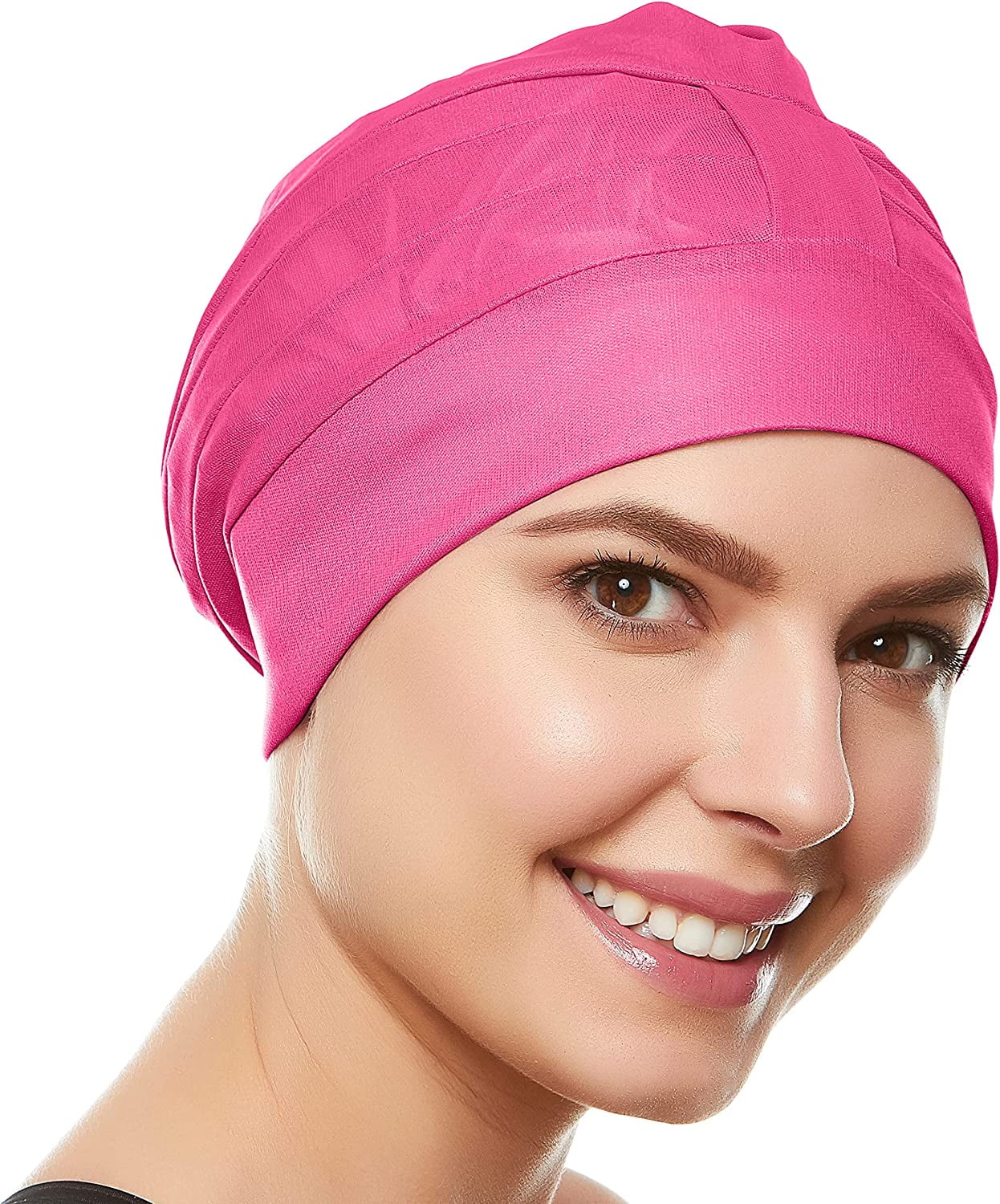 Beemo Swim Cap for Women Polyester Latex Lined Swim Bathing Cap