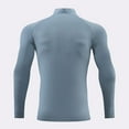 thumbnail image 3 of Athletic T Shirts for Men with Zipper Mock Neck Long Sleeve Tees Tops Stretchy Slim-Fit Pullover Color Block Breathable Gym Workout Running T-Shirts, 3 of 3