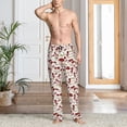 thumbnail image 5 of Uemuo Mushroom Pattern Men's Wide Leg Palazzo Lounge Pants with Pockets Light Weight Loose Comfy Casual Pajama Pants-, 5 of 9