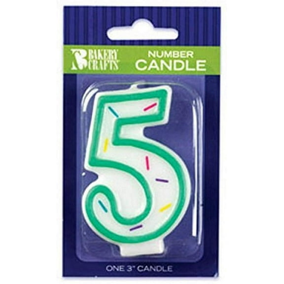 Oasis Supply Sprinkle Birthday Candles, 3-Inch, Number-5