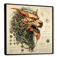 thumbnail image 2 of Designart "Diagrammatic Drawing Of A Mythical Creature" Monsters Floater Framed Wall Art Living Room, 2 of 5