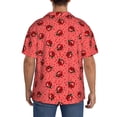 thumbnail image 3 of Balery Ladybugs On Red Polka Dot Camisa Casual de Manga Corta con Botones para Hombre, Texturizada, Estilo Cubano, para Playa, Verano-X-Large, 3 of 5
